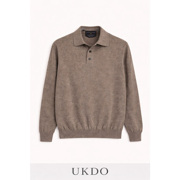 Men’s Black Brown 1826 Italian Merino Wool Crewneck Sweater Size XL - Picture 4 of 13